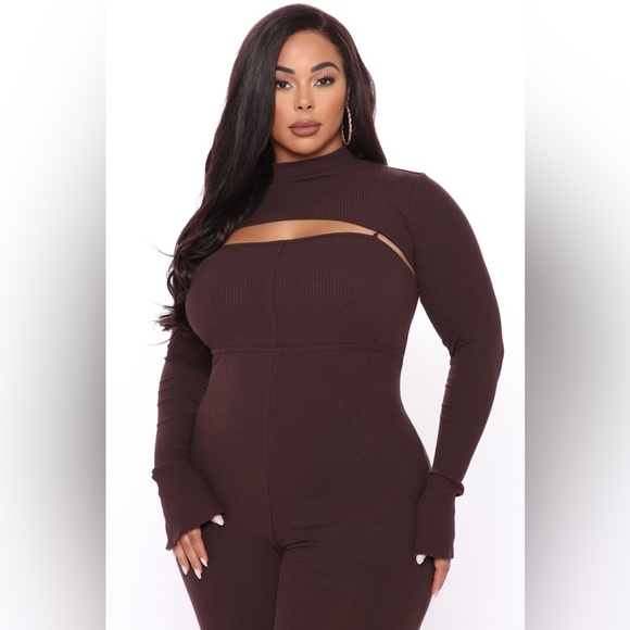 Just for fun, ribbed jumpsuit set - Picture 1 of 5